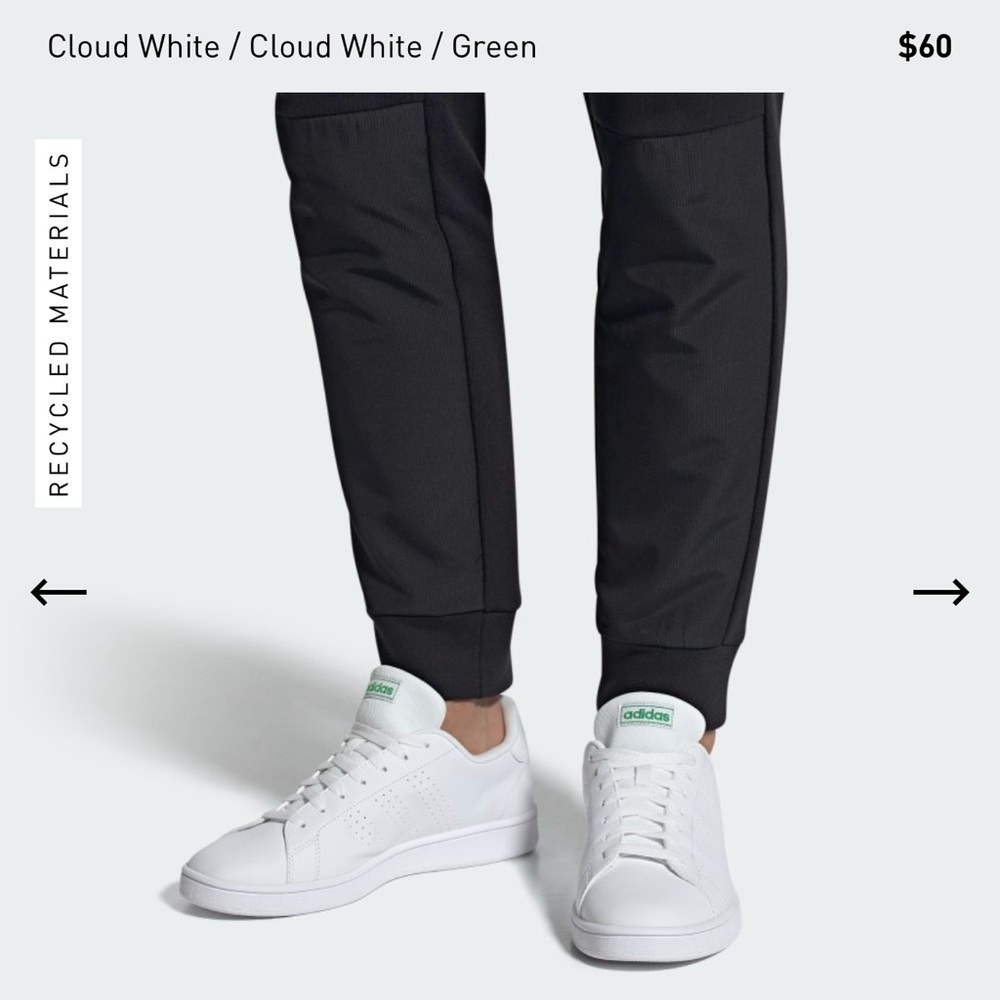 Adidas tennis shoes.